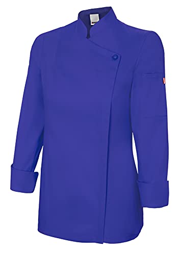 Velilla 405203TC; Chaqueta de cocina para mujer con cremallera; color Azul Ultramar; Talla 36