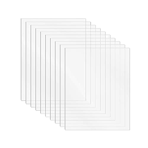 DRERIO - 10 hojas acrílicas de 1 mm de plexiglás acrílico transparente para manualidades, lámina de plástico acrílico de 1 mm para pintar, marco de fotos, impresión, etc. (15 x 10 cm)