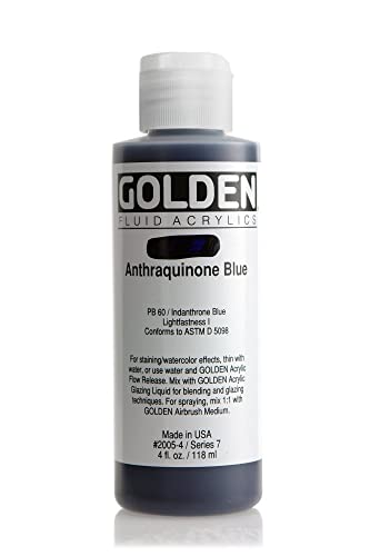Golden Acrylic: Acrílico Fluido: 119ml. (Botella) Azul Antraquinona