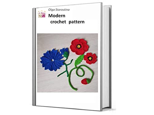 Bouquet of poppy and cornflower crochet pattern (Modern Irish Crochet Lace Pattern) (English Edition)