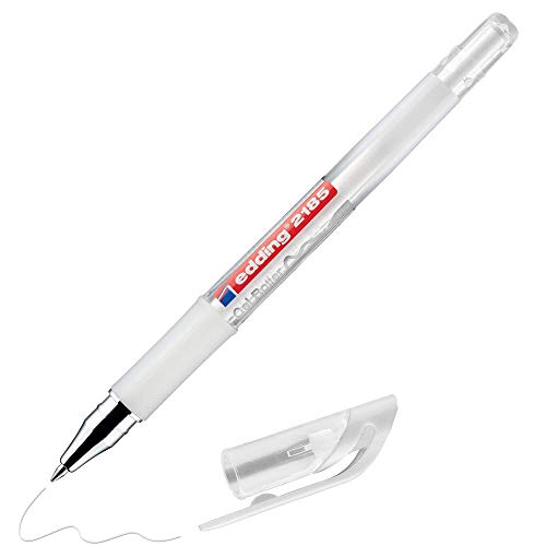 edding 2185 roller gel - blanco - 1 rotulador - 0,7 mm - bolígrafo de gel para escribir, colorear o decorar bullet journals - rotulador de gel para mandalas