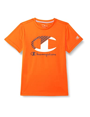 Champion Athletic C-Sport Quick Dry Soft Micromesh Graphic S/S Camiseta, Naranja Claro, 7-8 Years para Niños