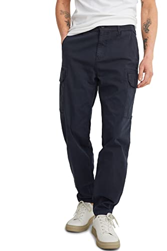 C&A Pantalones cargo elásticos para hombre, de algodón, color liso, azul oscuro, XXL