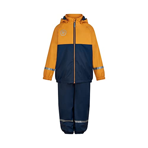 Color Kids Juego de Lluvia – Forro Polar de Poliuretano Chaqueta Impermeable, Amarillo cadmio, 92 cm Unisex niños