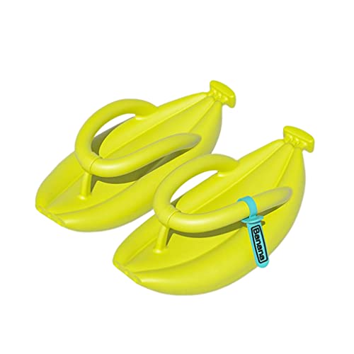 Ailan 1 par de sandalias con forma de plátano, zapatillas portátiles para hombres y mujeres, calzado inodoro, verde fluorescente