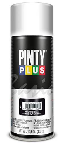 PINTYPLUS BASIC Pintura en spray Negro Brillo 9005, 400ml - 520cc