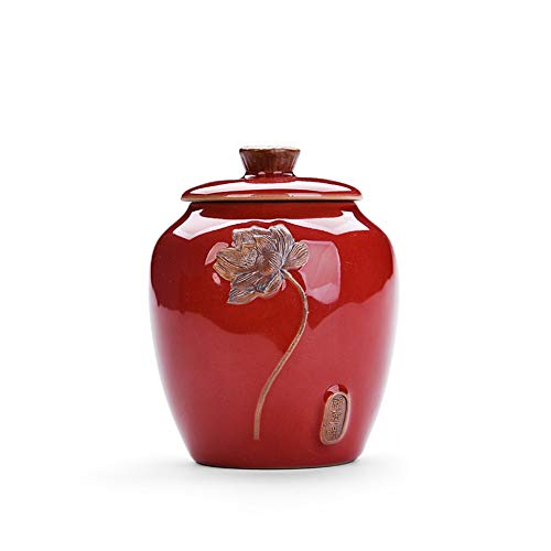 Urns for Adult Ashes Urna de cremación para cenizas humanas, urna funeraria, urna artesanal asequible para cenizas, urnas de entierro en el hogar, recuerdos significativos (color: rojo-2)