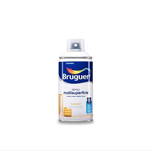 Bruguer Acrylic Multisuperficie Esmalte al agua en Spray Satinado Blanco Permanente 300 ml