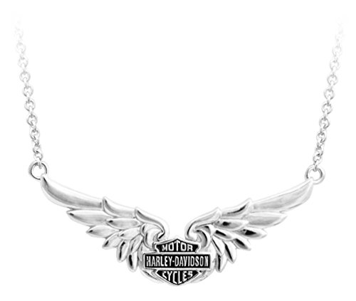 Harley-Davidson Womens Classic Double Wing B&S Chain Necklace, Silver HDN0405-16