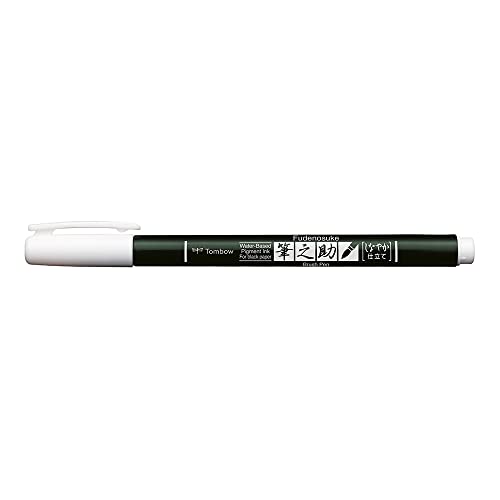 Tombow Brocha Pen Fudenosuke pastel para papel negro, blanco