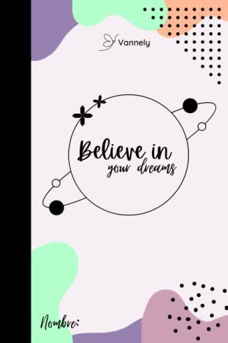 SATURNO. Libreta de rayas sencilla color morado: Believe in your dreams