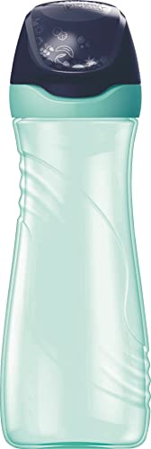 Maped - Botella de Agua - Colección Origins Familia - Botella de Plástico de 580 ml - Color Azul Verdoso - Fácil de Abrir - Sistema Antigoteo y Antiderrames - Limpieza Sencilla