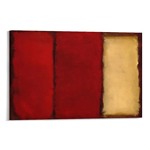 Póster de pintores de expresionismo abstracto Mark Rothko Three Póster de pared Pintura en lienzo, pósteres de obras de arte Estética de 24 x 36 pulgadas (60 x 90 cm)