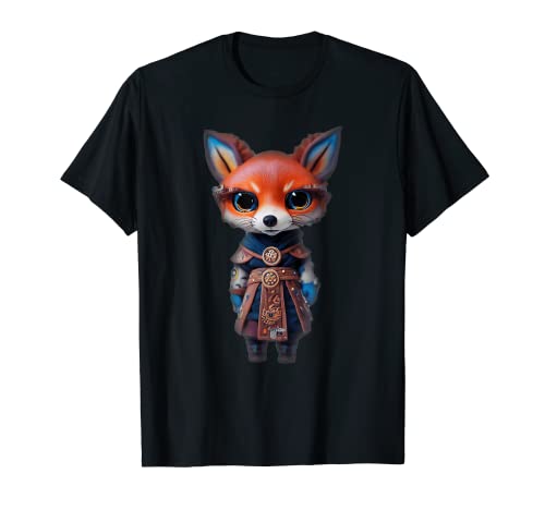 Figura de arcilla polimérica lisa Kawaii Chibi Punk-Fox Camiseta