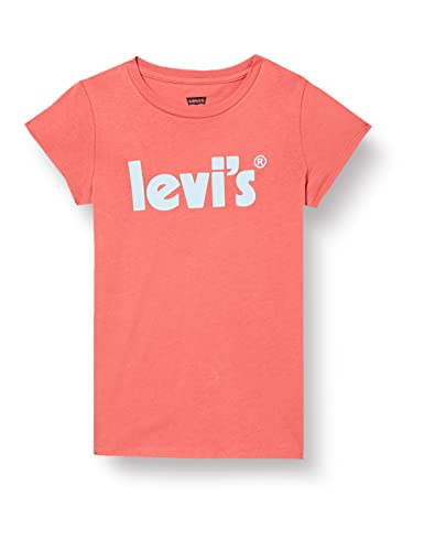 Levi's Lvg basic tee shirt w/ poster Niñas, Rojo (Mineral Rojo), 5 años