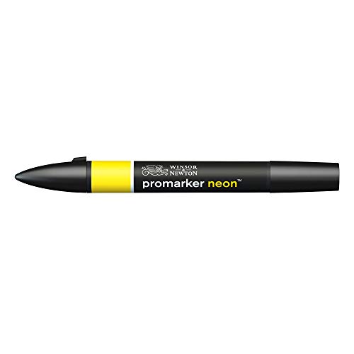 Winsor & Newton 0205403 ProMarker Neon - Rotulador profesional (2 puntas, fino y ancho, para dibujos, diseño y diseños), color amarillo
