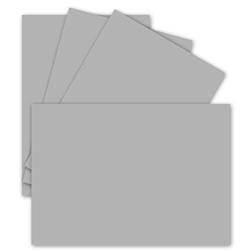 25 tarjetas individuales, DIN A6, 10,5 x 14,8 cm, 240 g/m², gris claro, cartón para manualidades, tarjetas postales en blanco