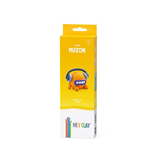 Hey Clay Muzon - Pasta moldeable pequeña para modelar para niños en paquete pequeño de 1 sujeto con 3 colores, juego de personajes de fantasía Muzon, con aplicación interactiva, no tóxica