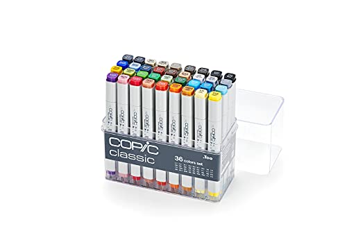 Copic - Juego de rotuladores (36 unidades, uso profesional), multicolor