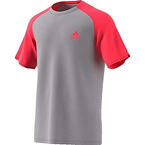 adidas Camiseta Club C/B Light Granite/Shock Red - Talla: L