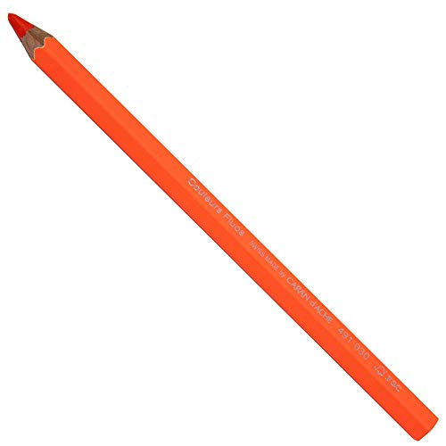 Caran D'Ache 0491.030 Maxi - Lápiz de color naranja fluorescente (14 cm aprox.)