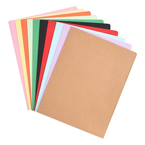 10 Piezas Carpetas de Cartón para Documentos, 10 Colores Carpetas de Doble Bolsillo, 22 x 31cm Carpetas de Presentacion con Ranuras para Tarjetas, Carpeta de Papel Kraft A4 para Escuela Hogar Oficina