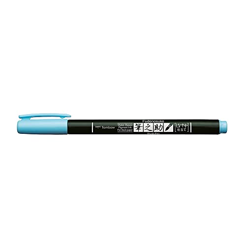 Tombow Brocha Pen Fudenosuke pastel para papel negro, azul claro