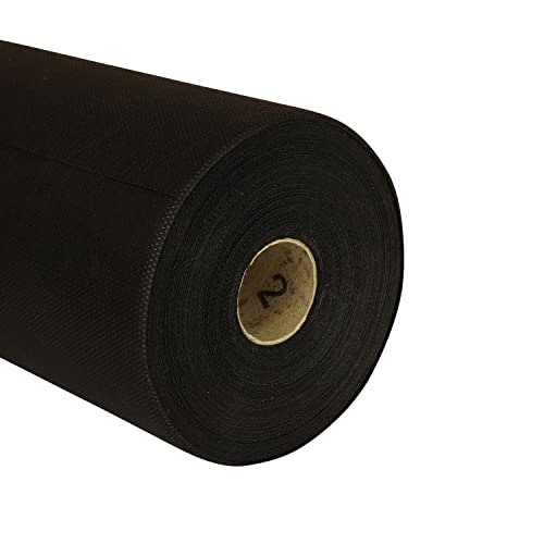 INTERCABO Mantel Desechable en Rollo de 48 Metros | Medidas 0,4 x 48m - Precortado Cada 30 cm | Spunbond Non Woven – Tejido no Tejido | Color Negro - Black