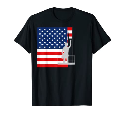 Pintura Bandera Americana Pintor Camiseta