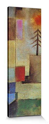 1art1 Paul Klee Póster Impresión En Lienzo Pequeño Abeto, 1922 Cuadro En Bastidor De Camilla De Madera | Mural XXL | Imagen 90x30 cm