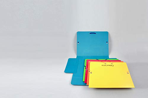 Carpeta de Cartón con Gomas Elásticas - Colores Surtidos - Tamaño DIN A5 - Pack de 4.Material reciclable.