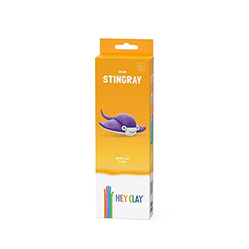 Hey Clay Stingray - Juego de pasta de modelado para niños (1 unidad, 3 colores, con aplicación interactiva, no tóxica)