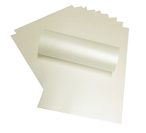 Set de papel A4 brillantes de color cuarzo marfil claro nacarado, 120 gsm, de doble cara, adecuado para impresoras de inyección de tinta y láser (20 unidades)