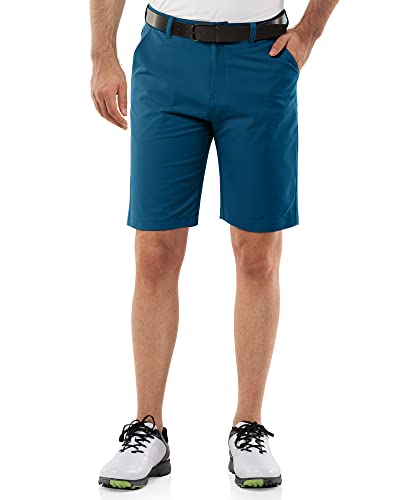 33.000ft Pantalones cortos de golf para hombre, UPF 50+, elásticos, 10 pulgadas, bermudas, pantalones cortos, para trabajar al golf, Color azul verdoso., 36