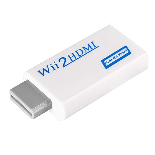 Socobeta Wii a HDMI Converter Adaptador de Wii a HDMI Adaptador Wii a HDMI 720P/1080P Salida Conversor Escala 3.5mm Audio Video Convertidor Adaptador Wii hdmi Wii hdmi Adaptador