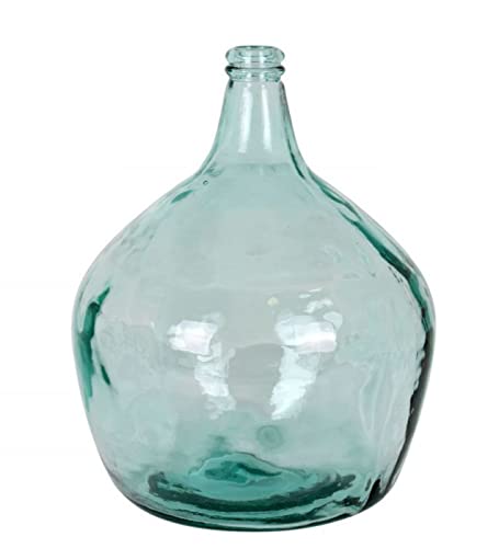 Garrafa vidrio azul verdoso transparente 16 litro 31.5 x 41cm, No incluye tapón .Tarro, Botella, Recipiente cristal, Bidón vidrio,Dispensador