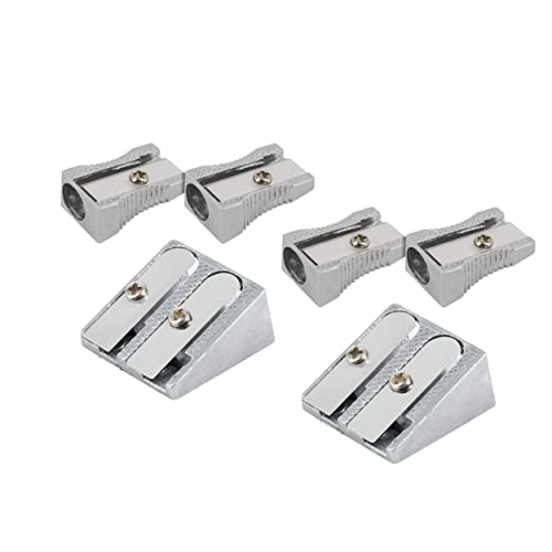 SET SACAPUNTAS 2 PCS DE ACERO Y UNA PIEZA ACERO DOBLE STARPLAST - Sacapuntas para todo tipo de lapices, hoja de metal, para lápices estándar y jumbo - PACK 2