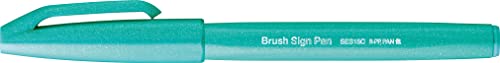 Pentel SES15C-D4X Brush Sign Pen - Bolígrafo de punta de pincel (1 unidad), color verde esmeralda