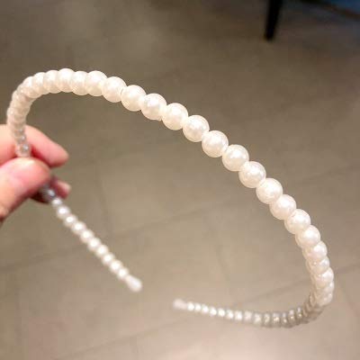 HHTC 2020 perla Hairband de moda del diseño de las mujeres blancas acolchado Corona venda de las muchachas de la Cruz Headwear del tocado de boda accesorios for el cabello (color : 50)
