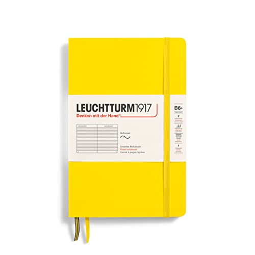 LEUCHTTURM1917 - Cuaderno de bolsillo, tapa blanda, color amarillo limón Ruled