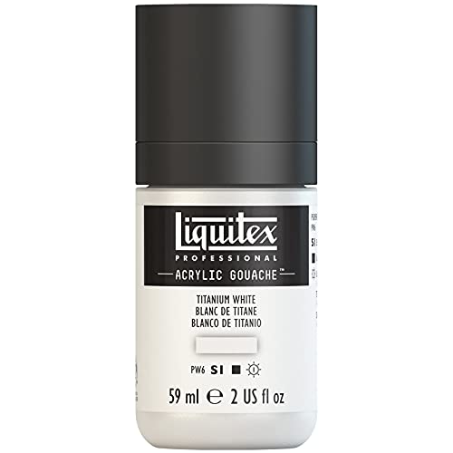 Liquitex Professional Gouache acrílico extrafino viscocidad Baja, Tubo, Blanco De Titanio, 59 ml (Paquete de 1), 59