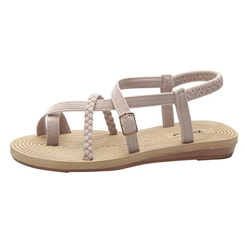 Zapatos Playa Sandalias Toe Banda Planos Elásticos Abiertos Zapatos Mujer Tejido Transpirable Verano Sandalias 77 Tienda Online Zapatos Mujer, Blanco, 38 EU