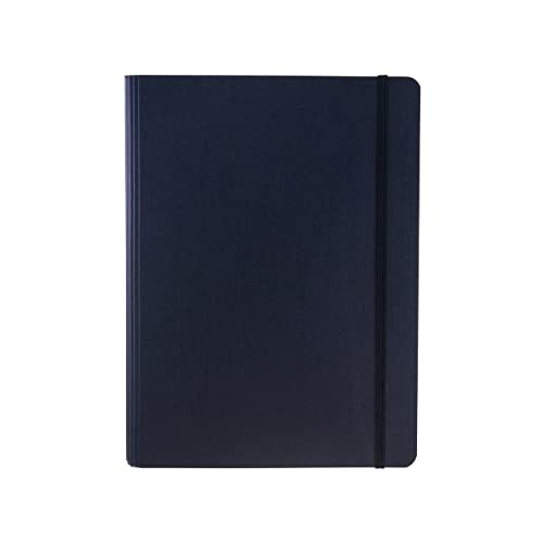 Fabriano 94735 Cuaderno con Elast Ecoqua Plus Espiral A5, 70 Fg, Azul Oscuro Punteado