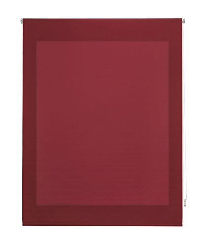 Uniestor Liso Estor enrollable translúcido - Rojo burdeos, 140 x 250 cm (Ancho por Alto). Tamaño de la Tela 137 x 245 cm. Estores para ventanas