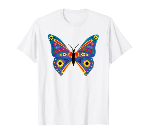 Collage de arte de mariposa de flores Camiseta