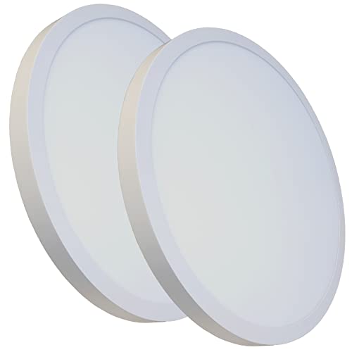 Pack 2x Plafon LED Redondo Panel Superficie, 605mm, 48W, Color Blanco Neutro (4500K), 5000 Lumenes, Luminaria lampara de techo