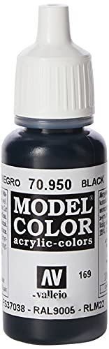 Vallejo Model Color Pintura Acrílica, Negro (Black), 17 ml