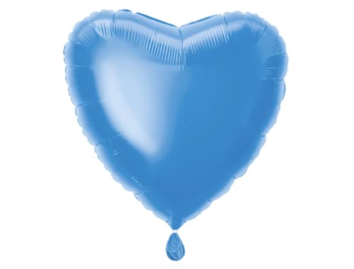 Unique Party- Globo foil helio corazón, Color azul rey, 45 cm (52954) , color/modelo surtido