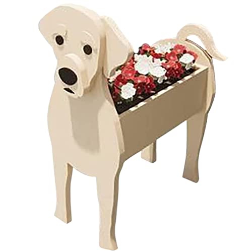 Lindo Perro macetero para Plantas, Maceta de Flores de Animales para decoración de jardín, Maceta de Dibujos Animados con Forma de Animal para Plantas de Interior al Aire Libre, contenedor de almace