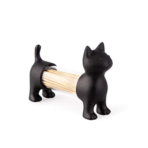 Balvi Palillero & salero y pimentero Cat Color negro Con forma de gato Acrílico/plástico PVC